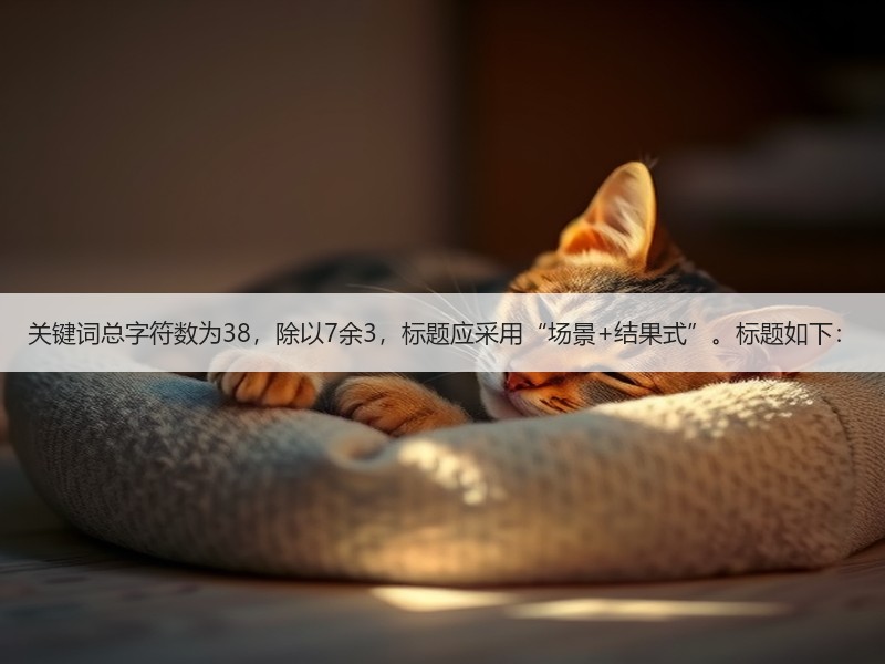 关键词总字符数为38，除以7余3，标题应采用“场景+结果式”。标题如下：