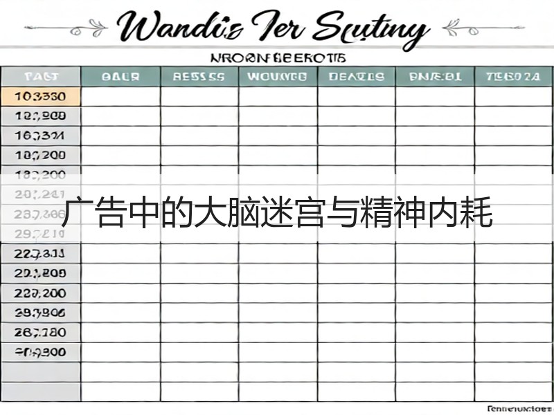 广告中的大脑迷宫与精神内耗